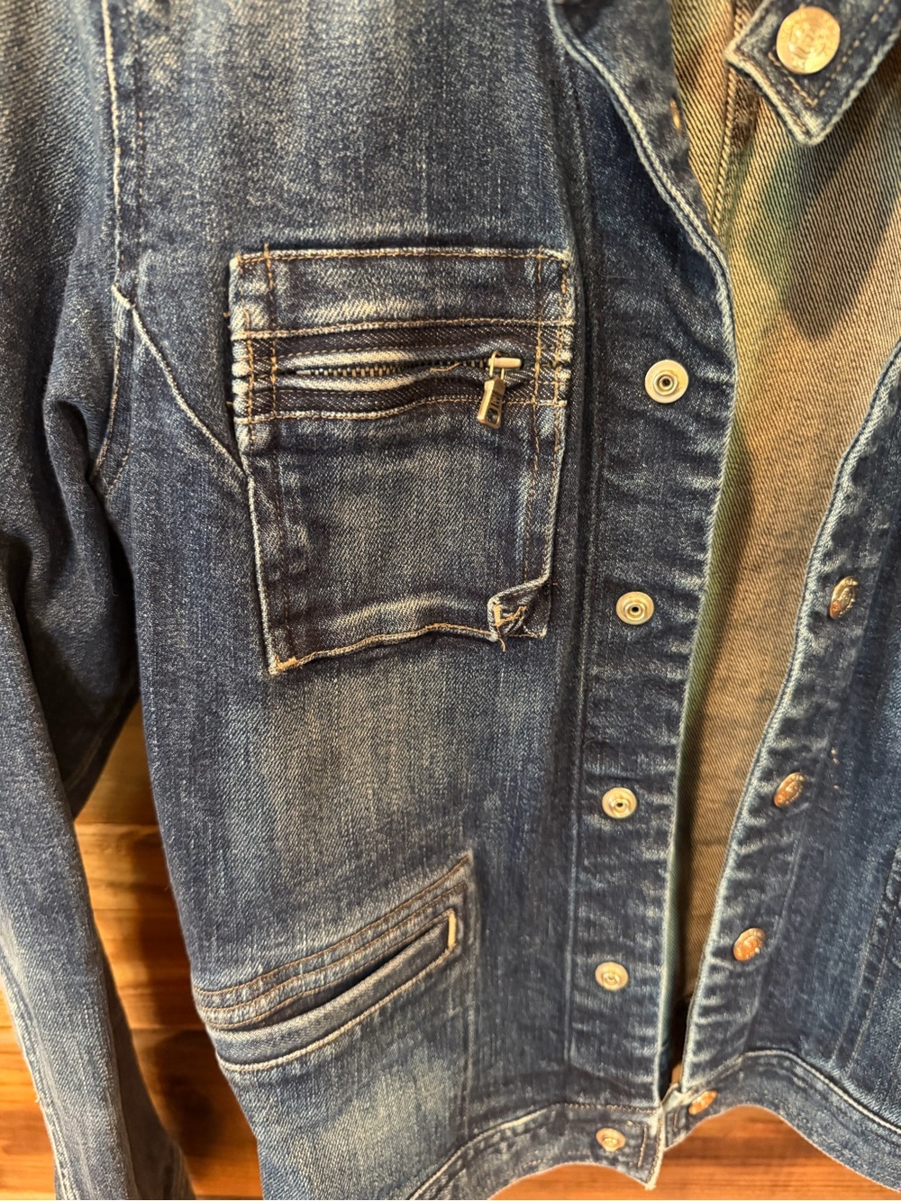 Ralph Lauren Vintage Women's Indigo Denim Snap Jacket - S/M - Picture 2 of 6